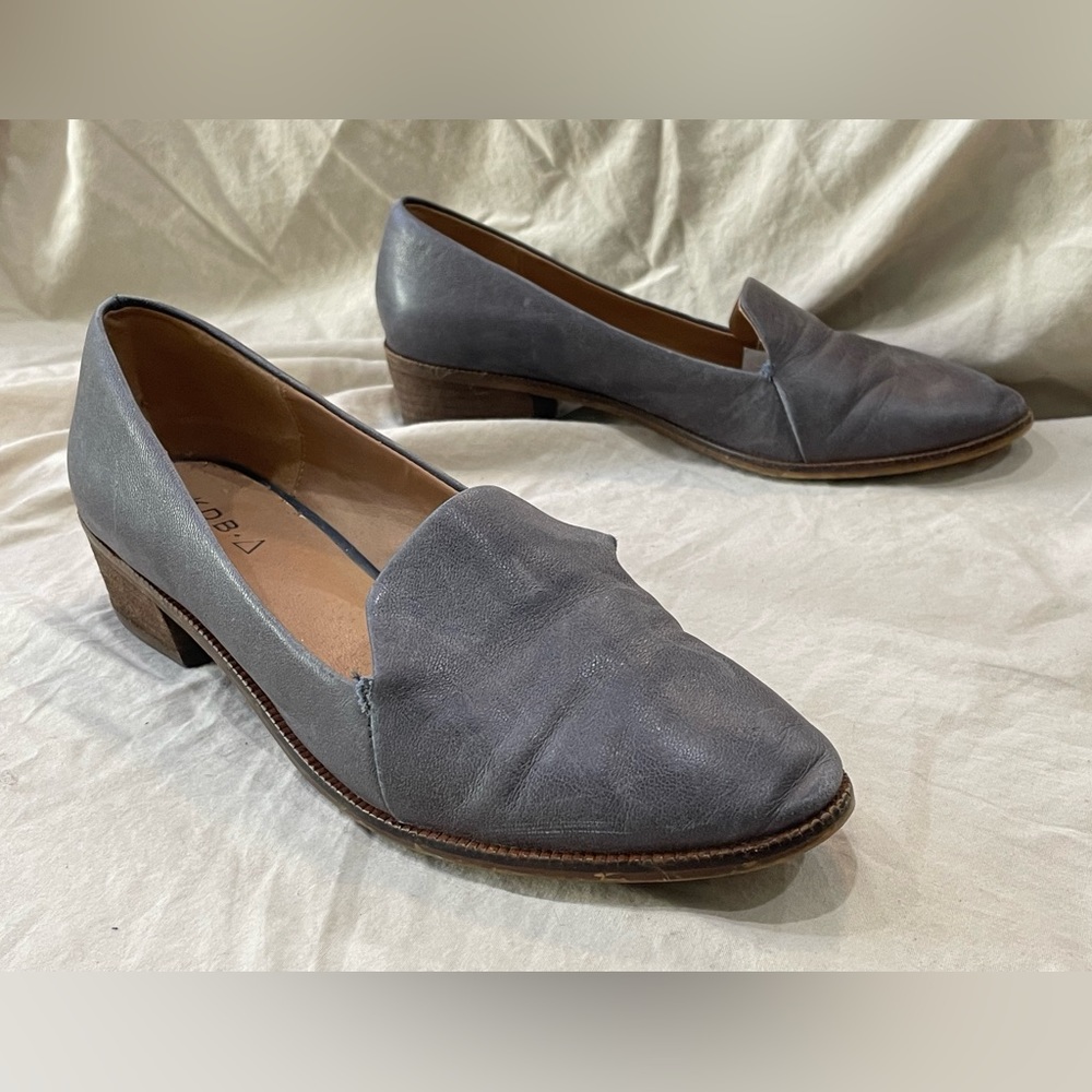 Kelsi Dagger loafers, slate blue leather, size 6.5